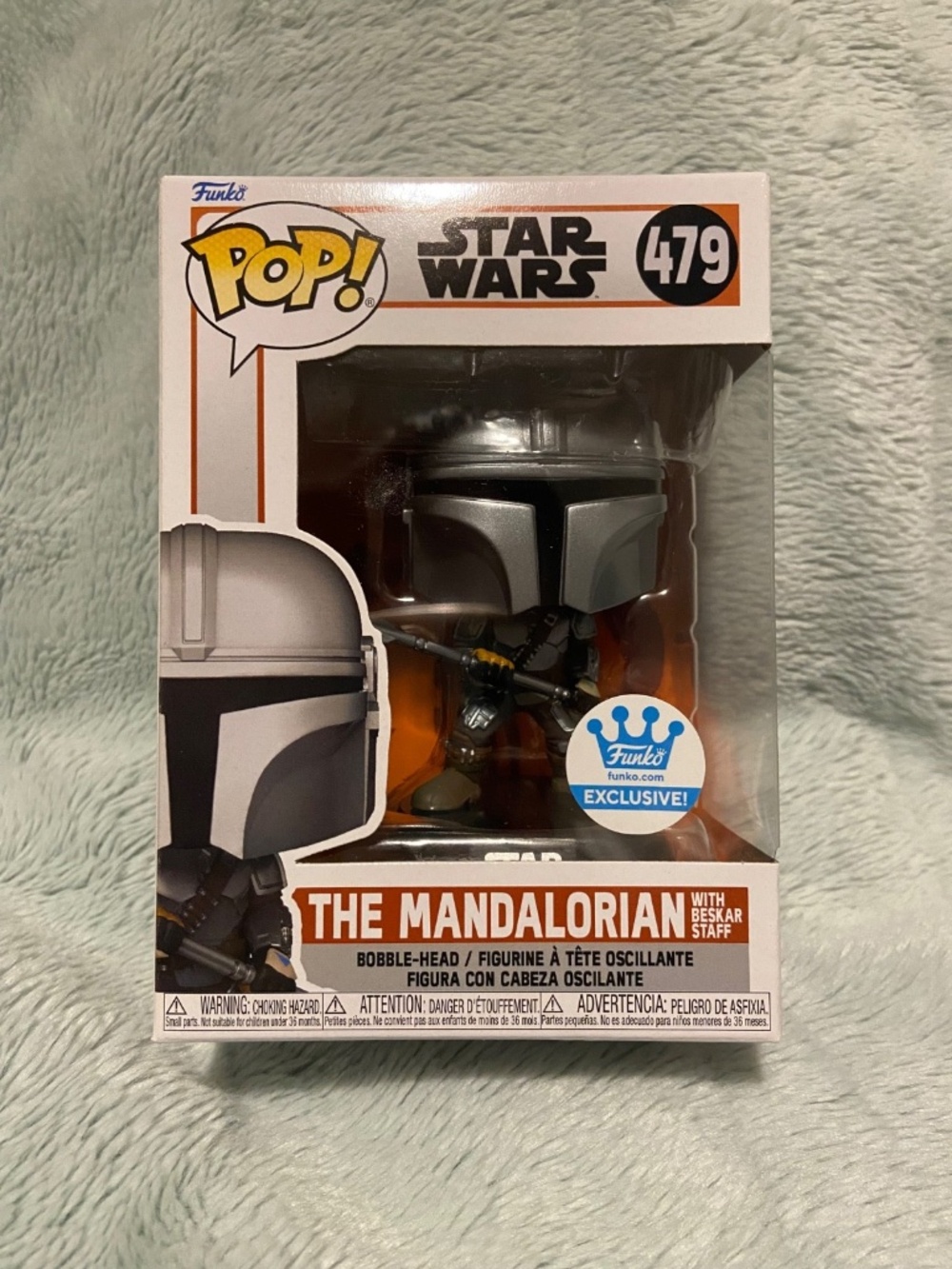 Funko Pop Star Wars The Mandalorian with Beskar Staff Funko Shop Exclusive #479